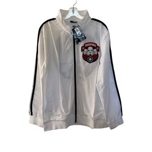 Star Wars Men’s Troopers Track Jacket Size XL White Full Zip Vintage Collectible